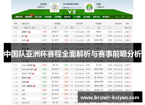 中国队亚洲杯赛程全面解析与赛事前瞻分析