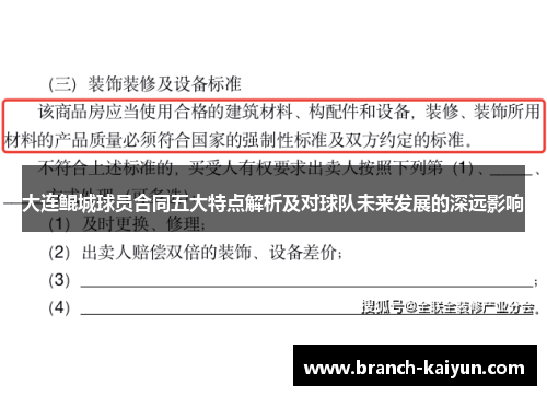大连鲲城球员合同五大特点解析及对球队未来发展的深远影响